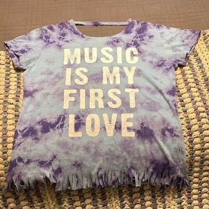 Music is love tie dye tee
